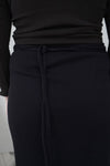 BASERANGE France organic cotton tie skirt BAS-SKBR-RIB-000-HEI black
